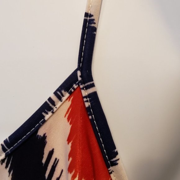 West Loop Size Large Red White Blue Print Maxi Dress NWT - Picture 13 of 15